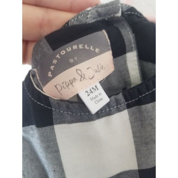 Pastourelle By Pippa & Julie Toddler Girls Gingham Black & White Dress - Picture 5 of 6